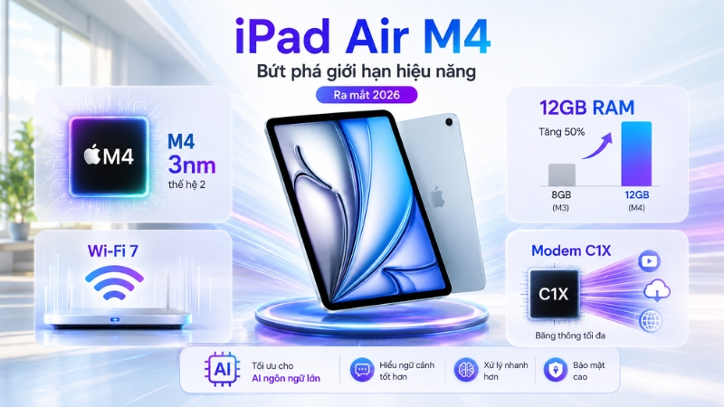 iPad Air M4 bứt phá giới hạn hiệu năng iPad Air M4 bứt phá giới hạn hiệu năng