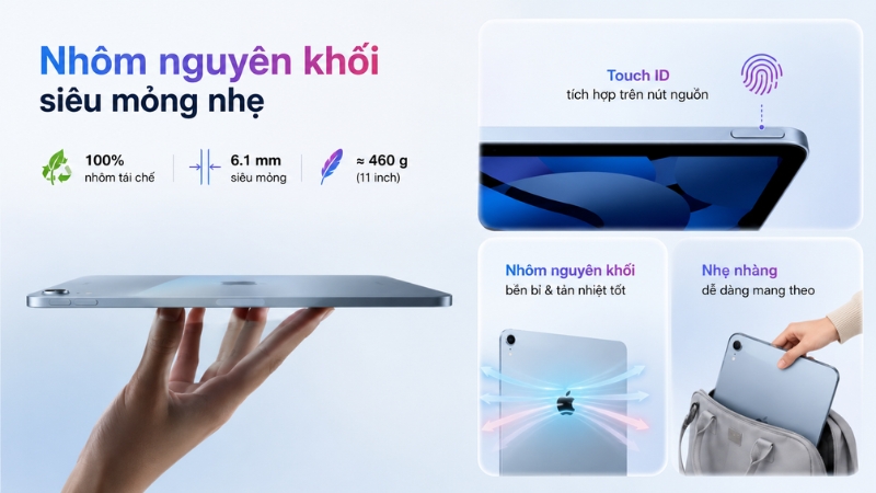 yyyy Thiết kế iPad Air siêu mỏng nhẹ