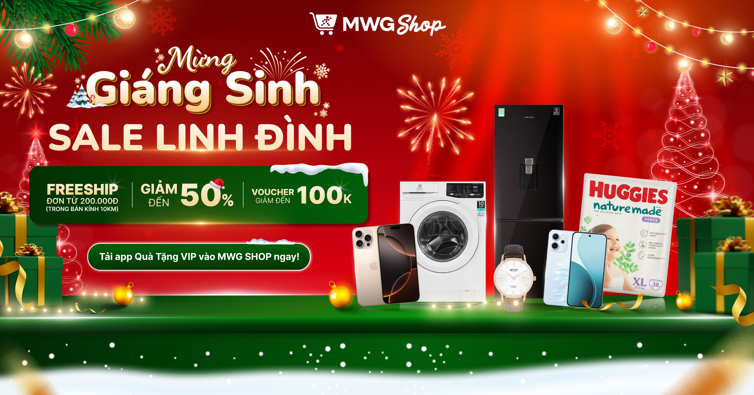 MWG SHOP - MỪNG GI&Aacute;NG SINH - SALE LINH Đ&Igrave;NH LỊCH SALE TH&Aacute;NG 12 - CHỐT ĐƠN TƯNG BỪNG CUỐI NĂM