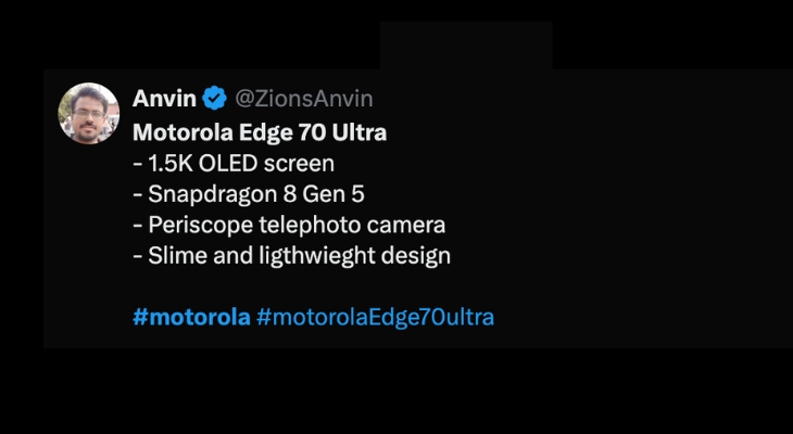 Thông tin Motorola Edge 70 Ultra được hé lộ