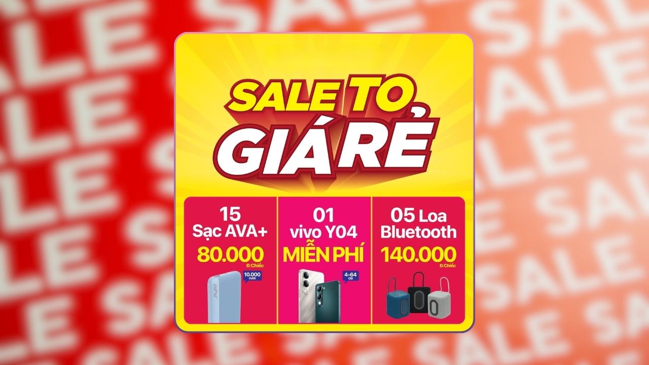 Xếp hàng săn sale vivo Y04 miễn phí chỉ có tại TGDĐ, sạc dự phòng chỉ 80K, loa bluetooth chỉ 140K