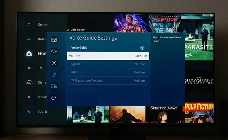 Tivi Samsung tự động bật Voice Guide