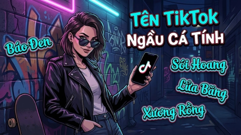 T&ecirc;n TikTok ngầu c&aacute; t&iacute;nh