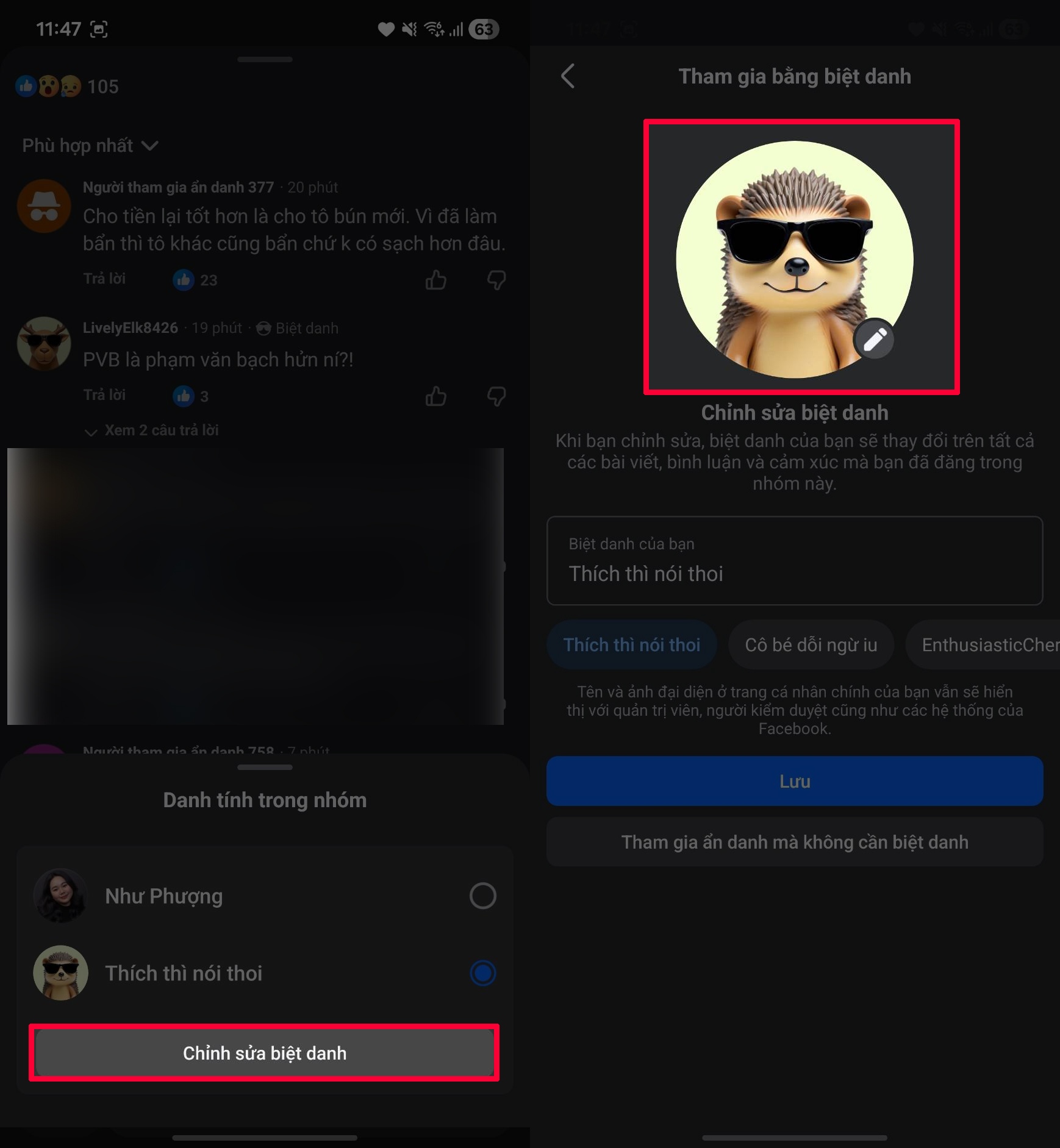 Cách Đổi Ảnh Đại Diện Bình Luận Ẩn Danh Trên Facebook