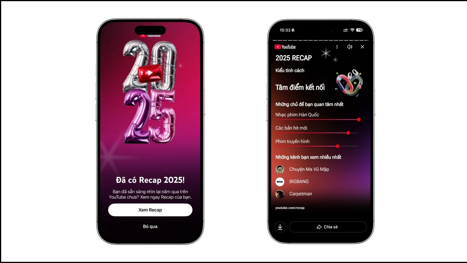 Youtube Recap hiện ngay khi vào trang Youtube Youtube Recap hiện ngay khi vào trang Youtube