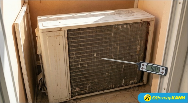 Khi dàn nóng không thể giải nhiệt, áp suất gas bên trong hệ thống sẽ tăng cao, khiến cảm biến tự động ngắt máy nén