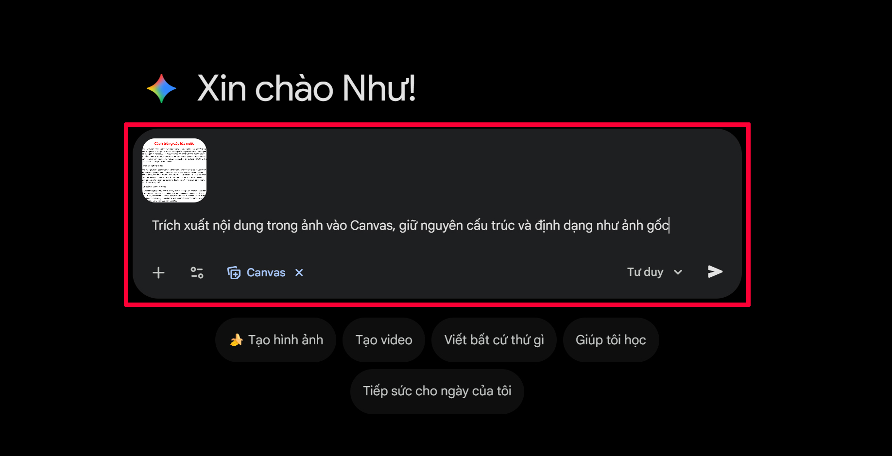 Cách Chuyển Ảnh Sang Google Docs Bằng Gemini Canvas