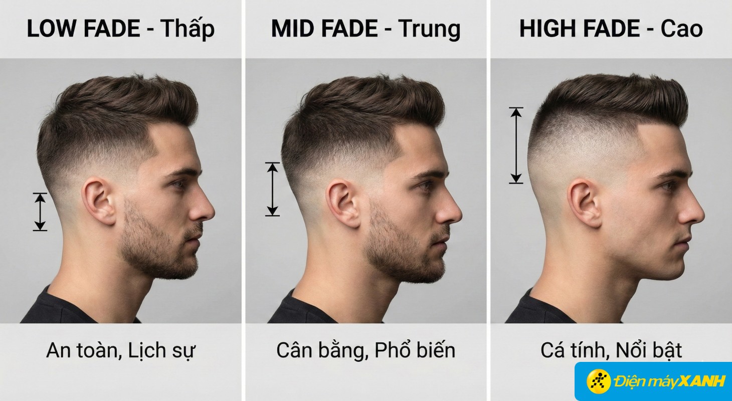 Các loại kiểu tóc Fade cho nam