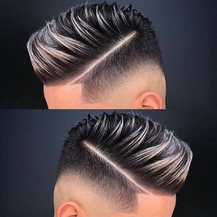 Kiểu tóc Pompadour nhuộm highlight