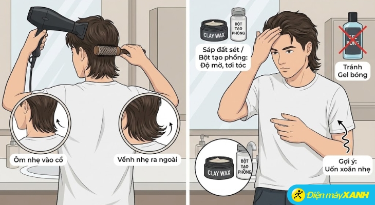 Hướng dẫn tạo kiểu tóc Mullet cho nam