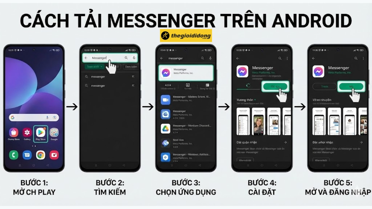 C&aacute;ch tải Messenger tr&ecirc;n điện thoại Android