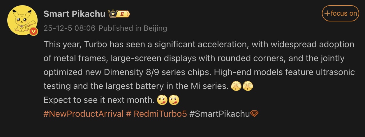 Redmi Turbo 5 Series Redmi Turbo 5 Series