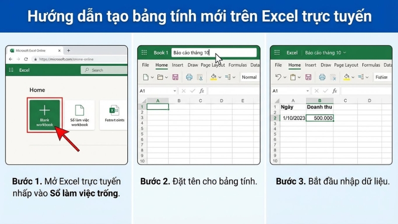 Tạo bảng t&iacute;nh mới Excel online