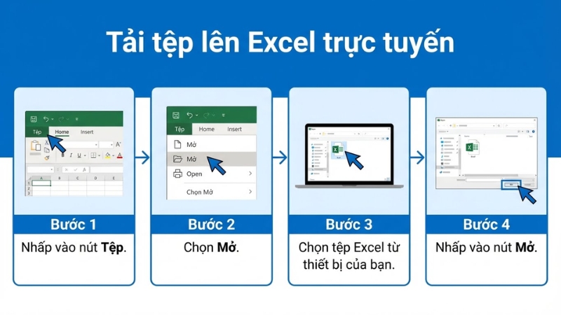 Tải file l&ecirc;n Excel online