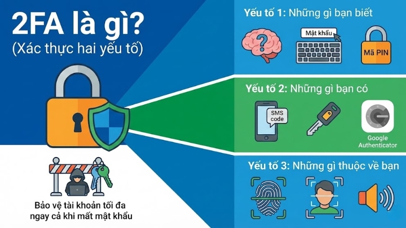 X&aacute;c thực 2 yếu tố l&agrave; một lớp bảo mật bổ sung cho t&agrave;i khoản