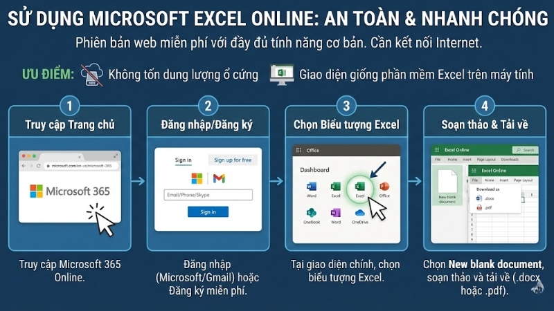 Sử dụng Microsoft Excel Online Sử dụng Microsoft Excel Online
