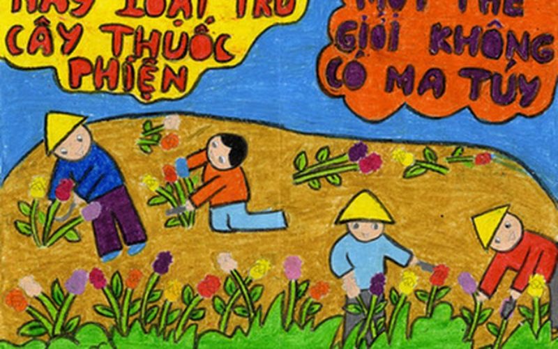 Tranh mẫu đề tài phòng chống ma tuý