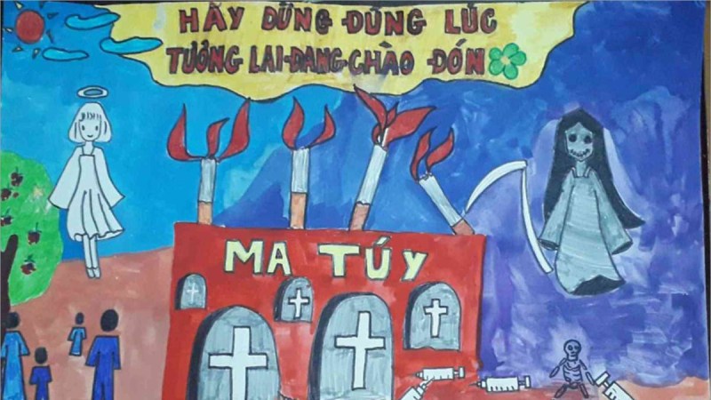 Tranh mẫu đề tài phòng chống ma tuý