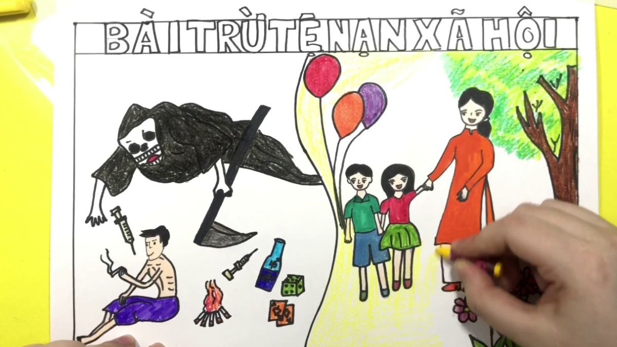 Tranh mẫu phòng chống tệ nạn xã hội đẹp
