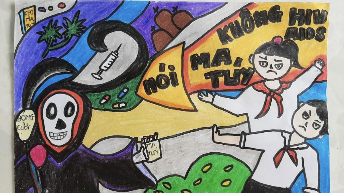 Tranh vẽ tệ nạn xã hội chủ đề ma túy