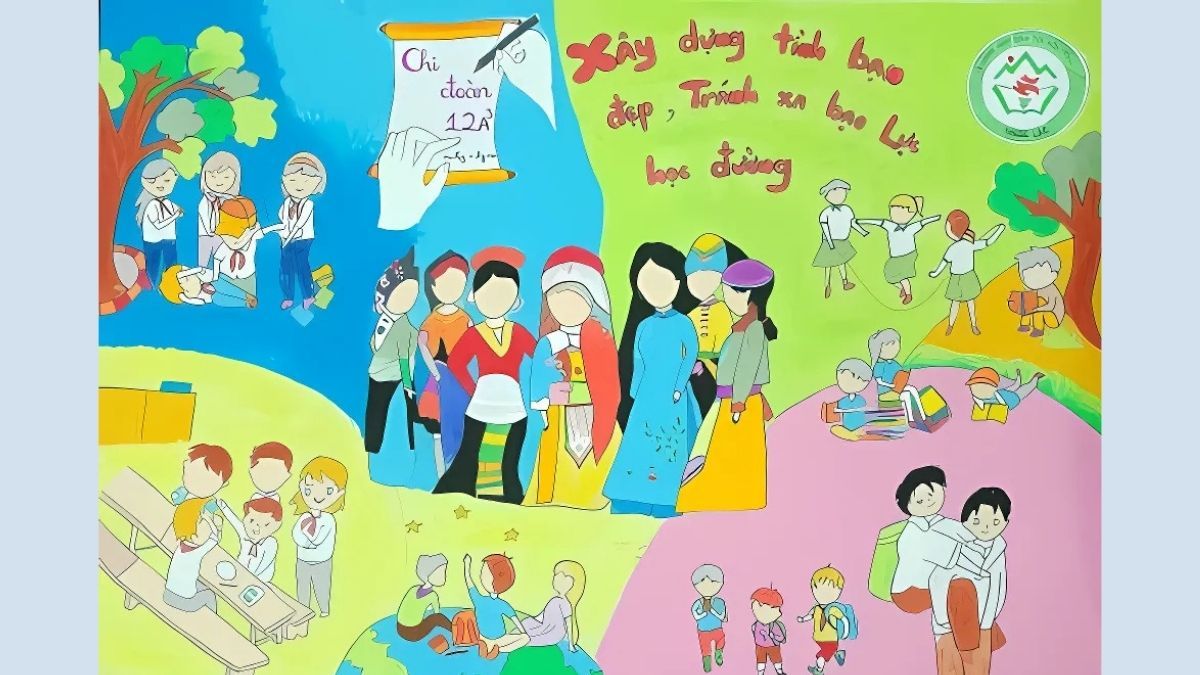 Vẽ tranh tệ nạn xã hội bạo lực học đường