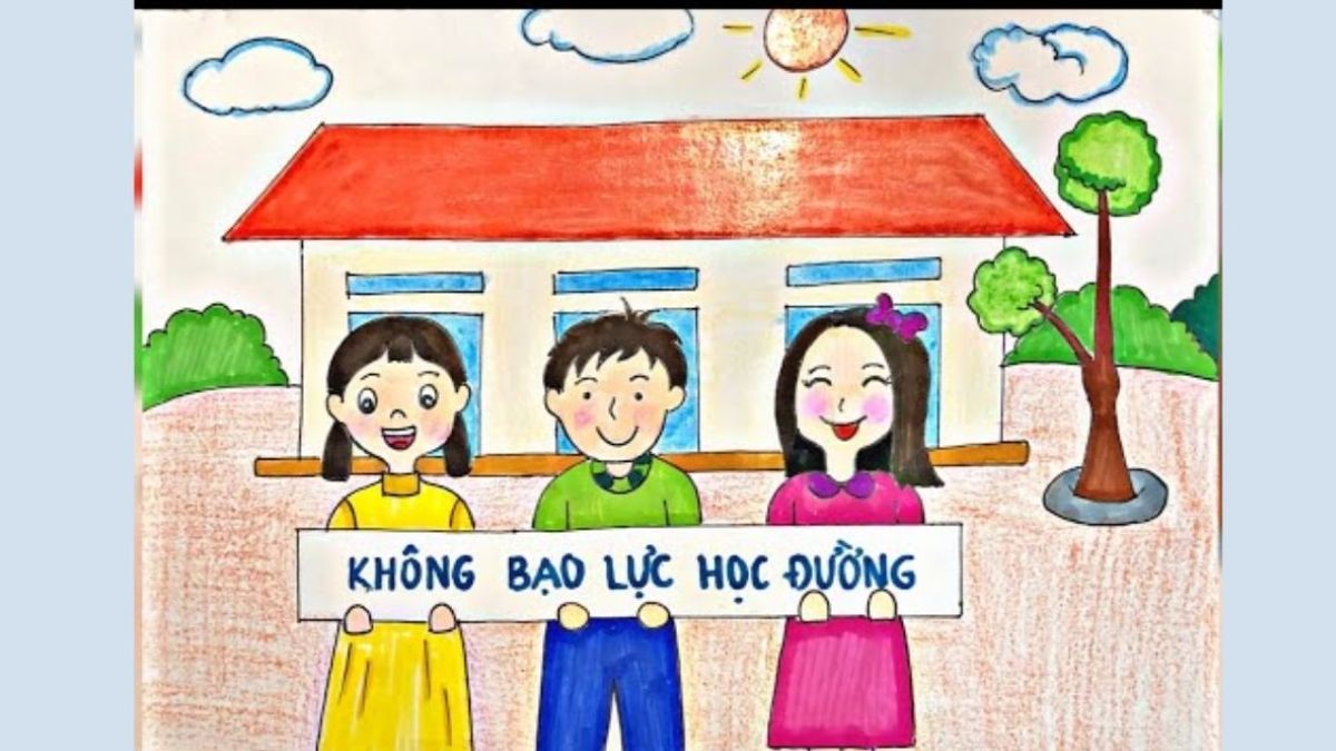 Vẽ tranh tệ nạn xã hội bạo lực học đường