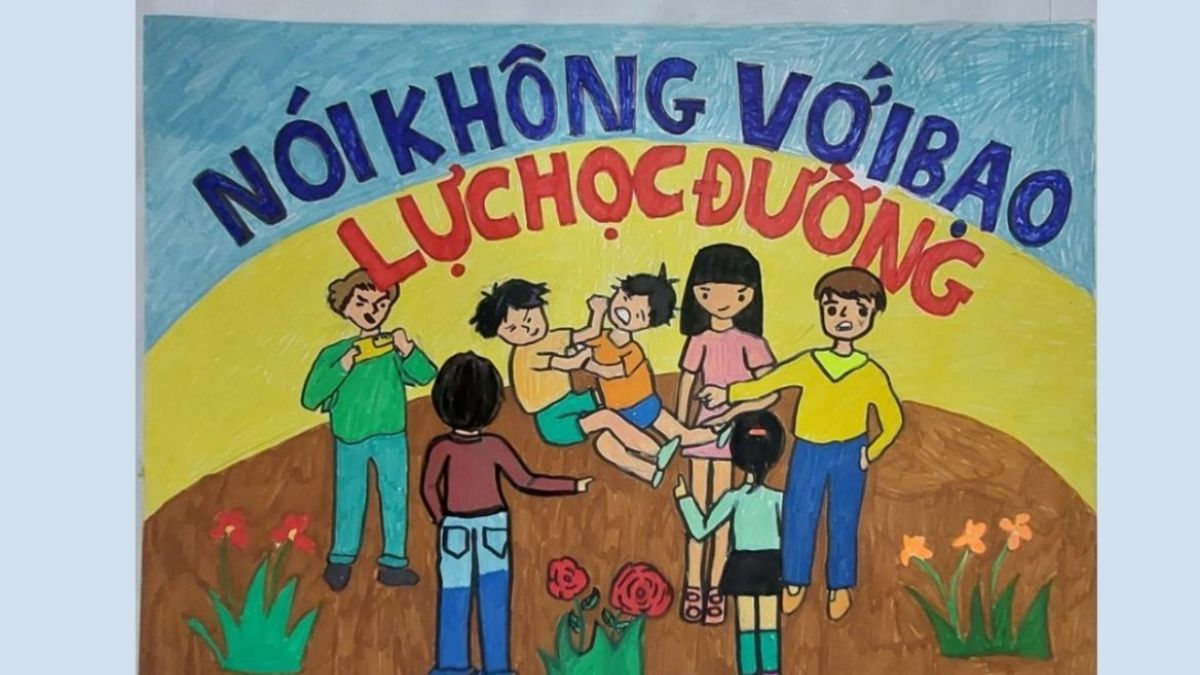 Vẽ tranh tệ nạn xã hội bạo lực học đường