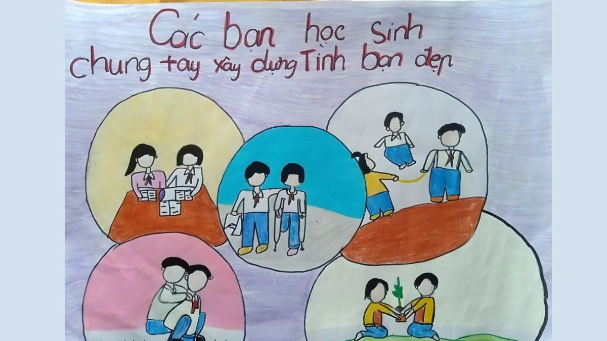 Vẽ tranh tệ nạn xã hội bạo lực học đường