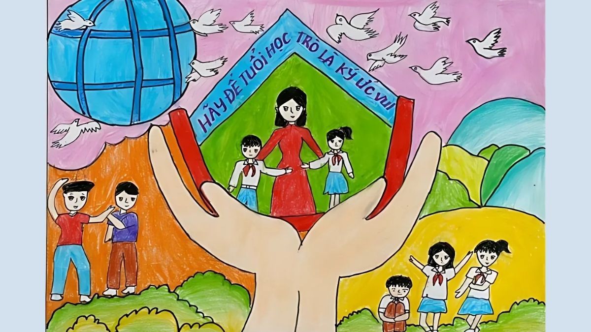 Vẽ tranh tệ nạn xã hội bạo lực học đường