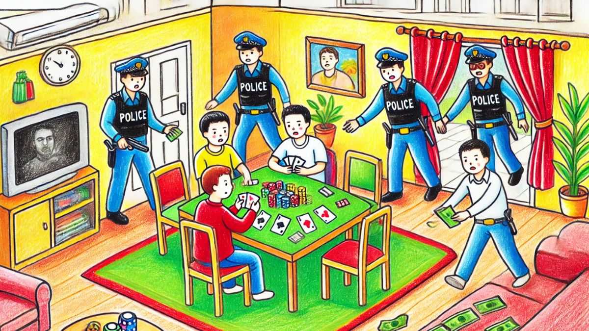 Vẽ tranh phòng chống tện nạn xã hội chủ đề cờ bạc