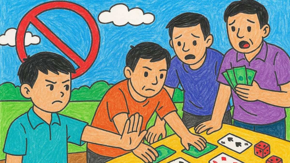 Vẽ tranh phòng chống tện nạn xã hội chủ đề cờ bạc