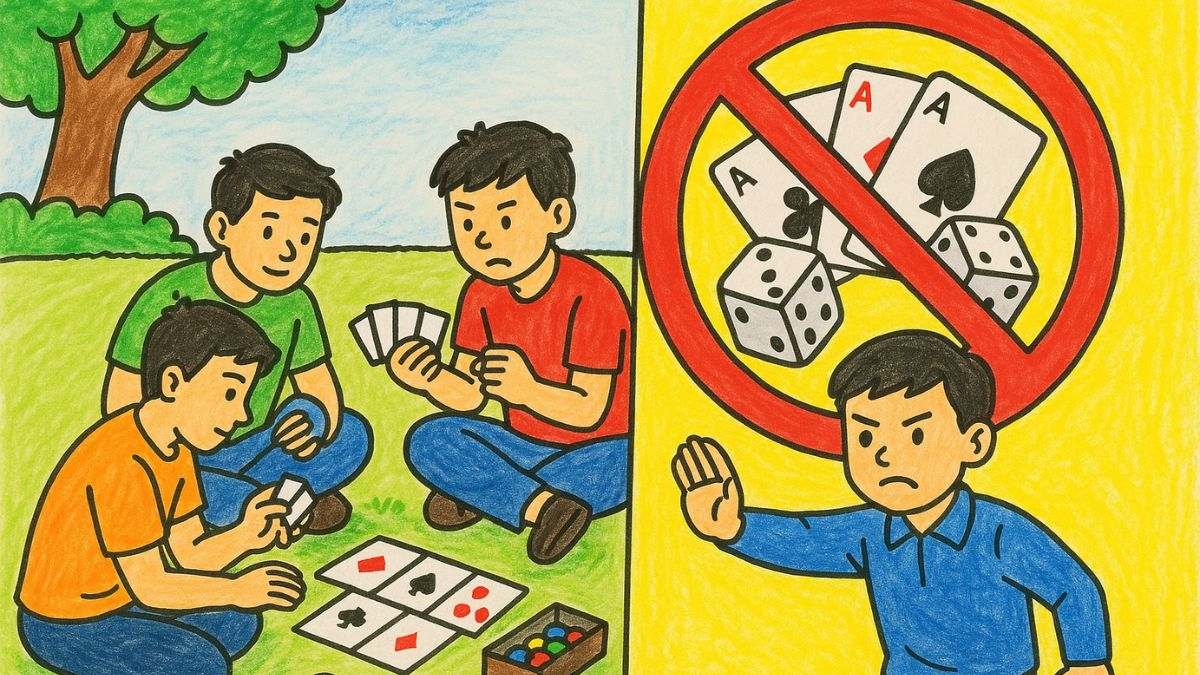 Vẽ tranh phòng chống tện nạn xã hội chủ đề cờ bạc
