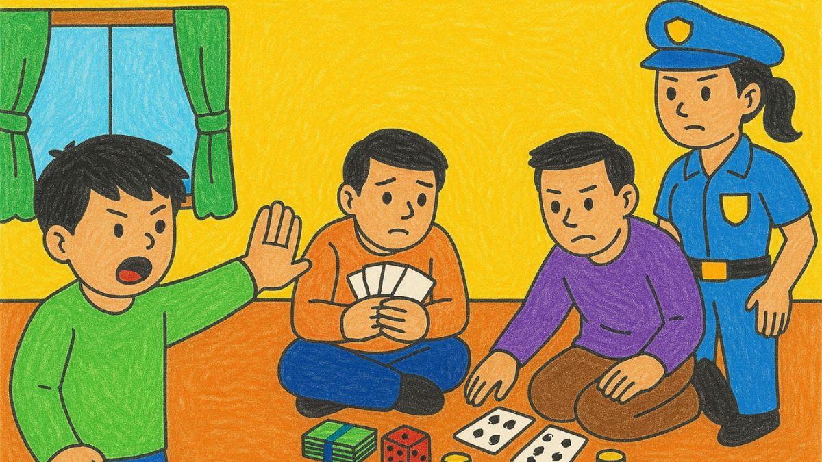 Vẽ tranh phòng chống tện nạn xã hội chủ đề cờ bạc