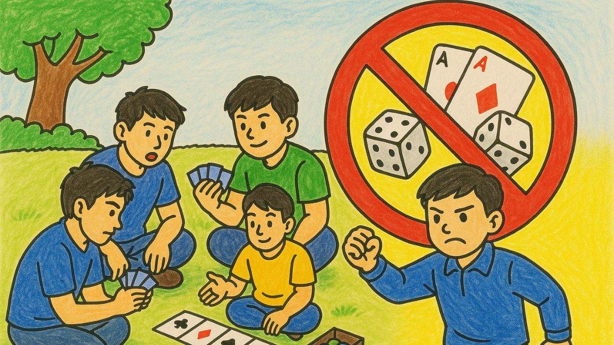 Vẽ tranh phòng chống tện nạn xã hội chủ đề cờ bạc