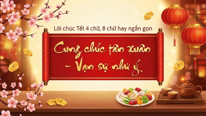 Lời ch&uacute;c Tết 4 chữ, 8 chữ hay ngắn gọn