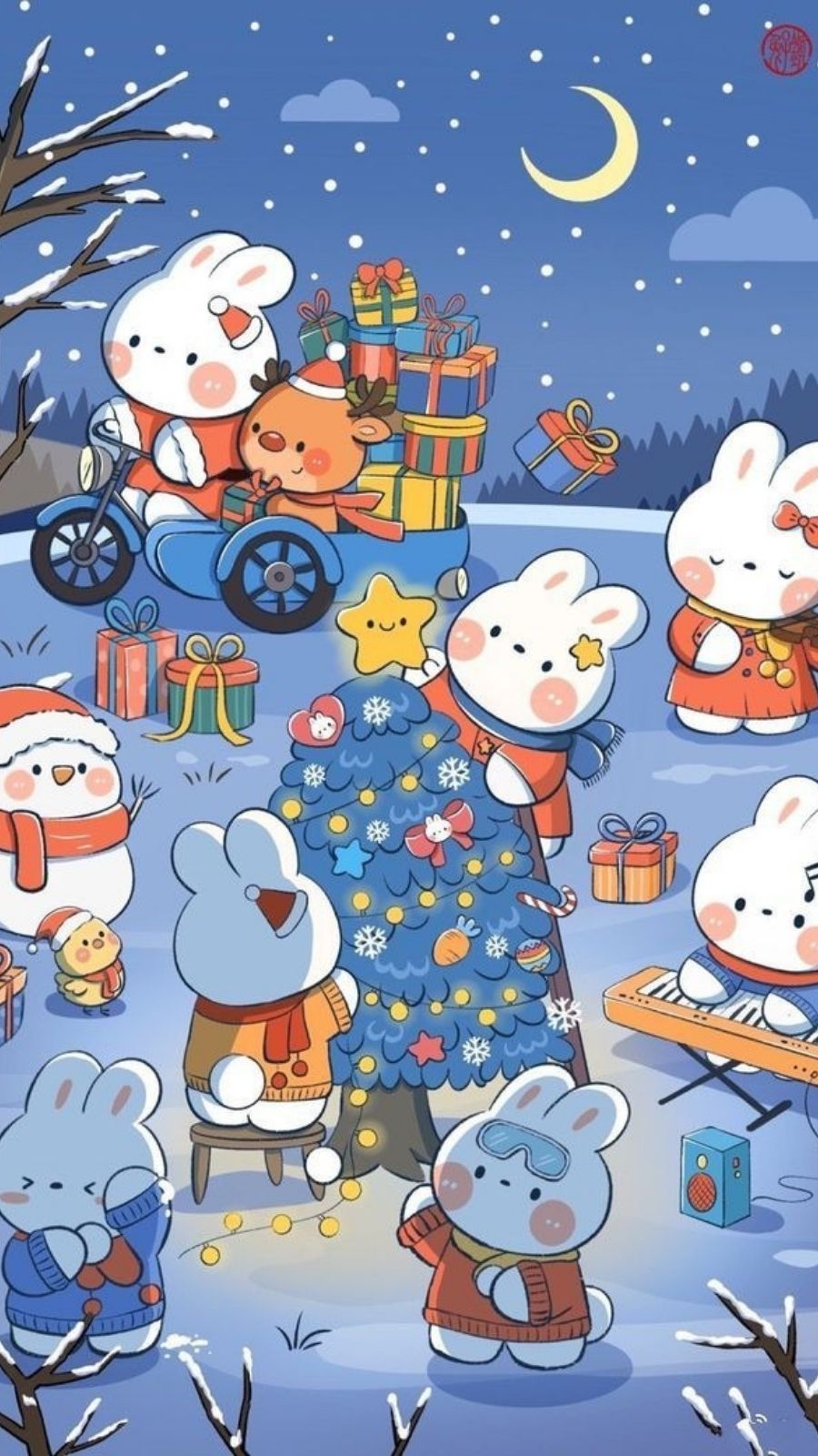 H&igrave;nh nền Gi&aacute;ng sinh cute cho điện thoại 1