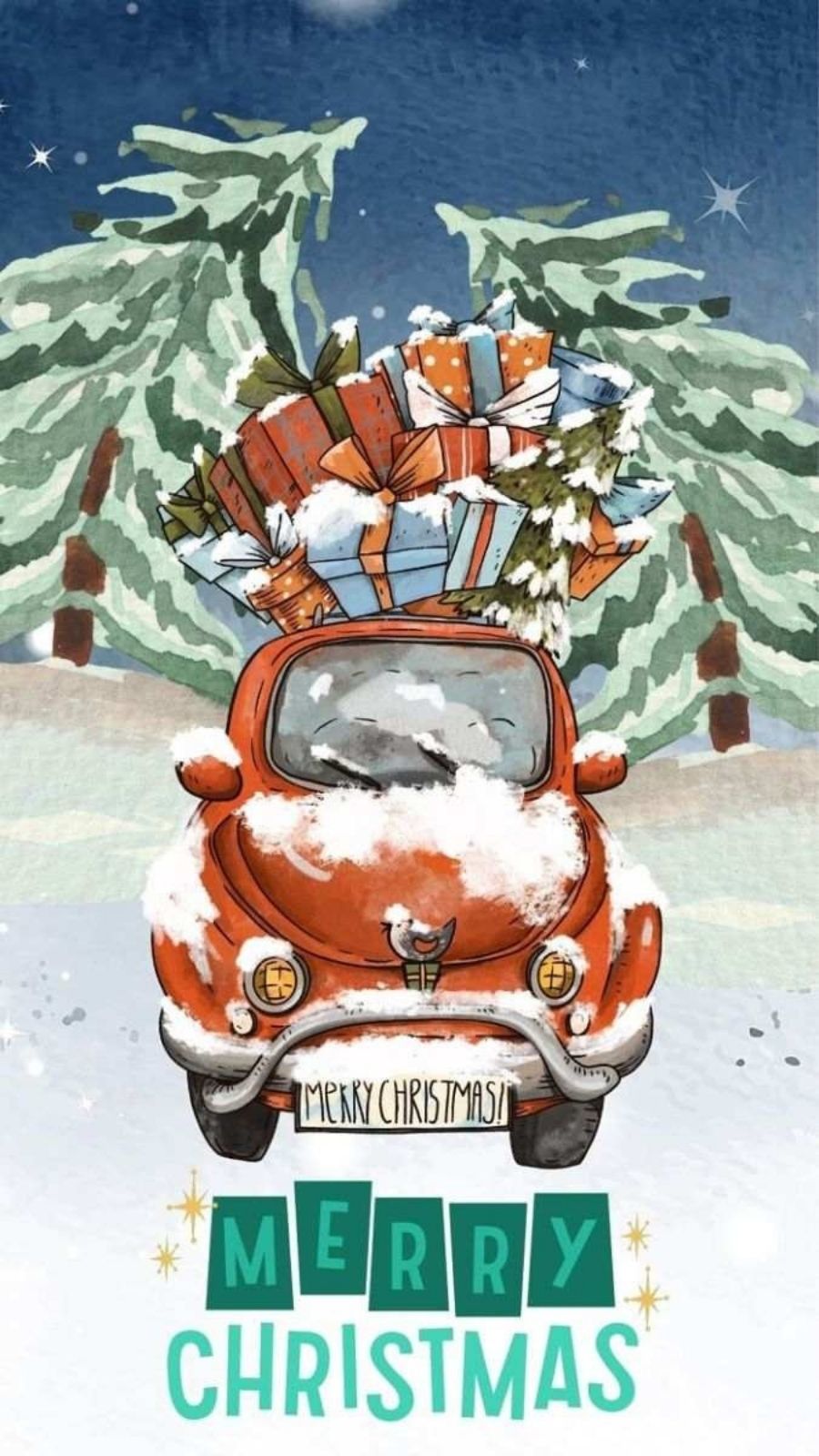 H&igrave;nh nền Gi&aacute;ng sinh cute cho điện thoại 9