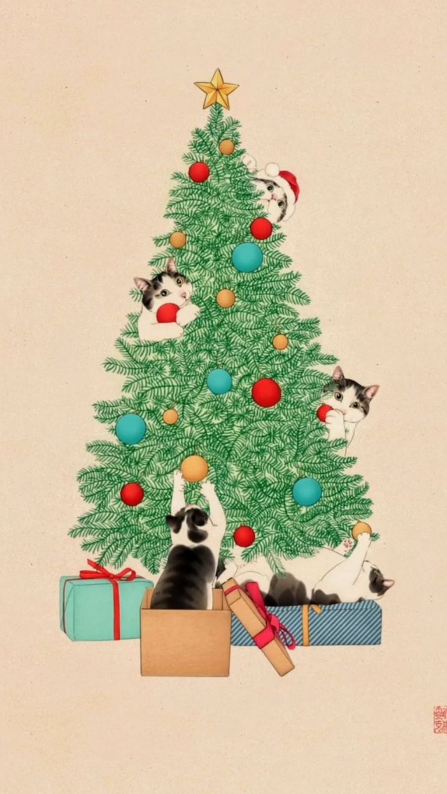 H&igrave;nh nền Gi&aacute;ng sinh cute cho điện thoại 12