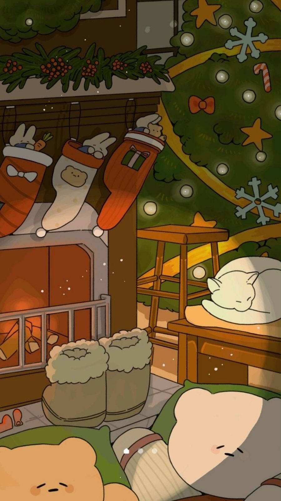 H&igrave;nh nền Gi&aacute;ng sinh cute cho điện thoại 15