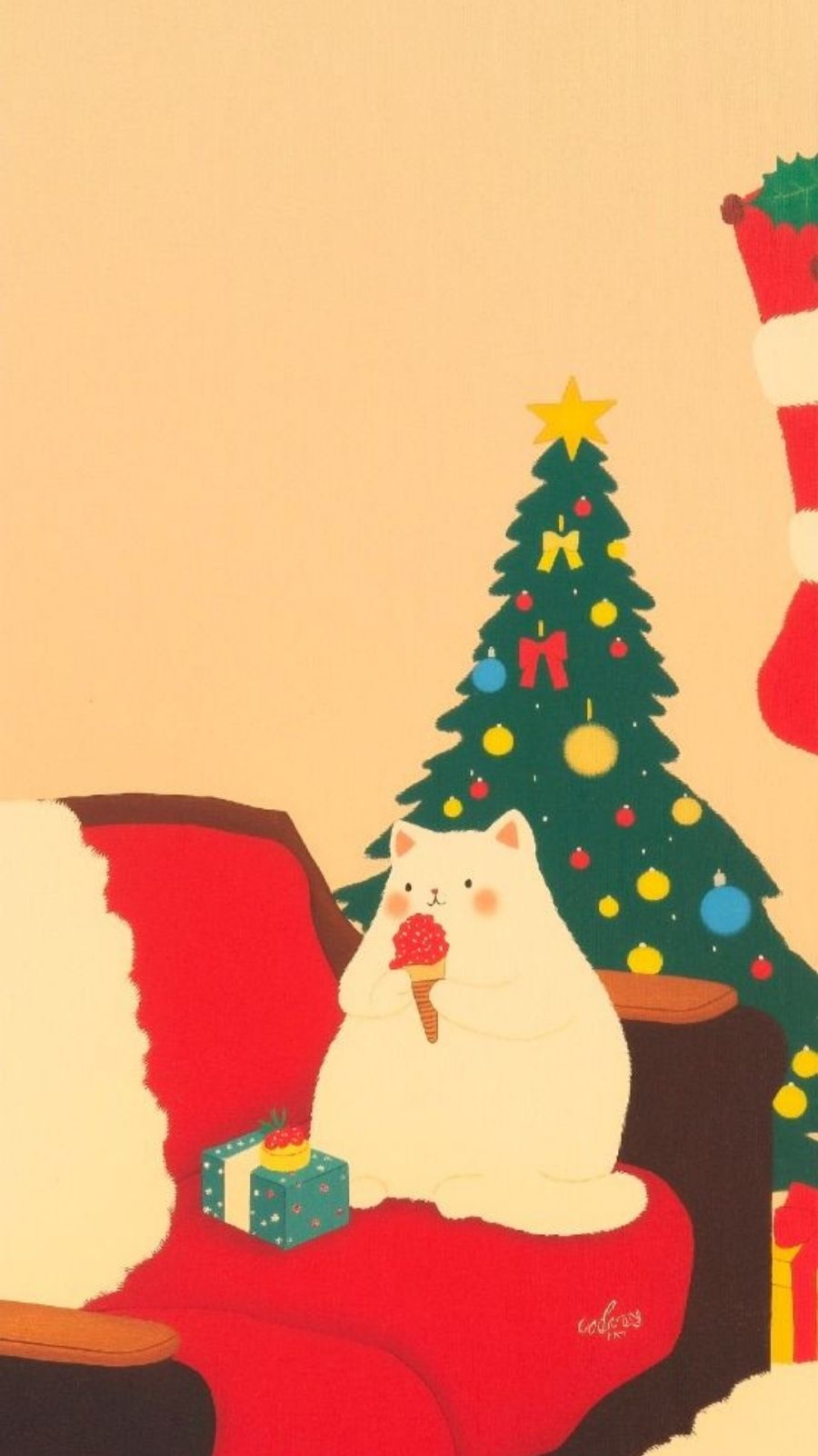 H&igrave;nh nền Gi&aacute;ng sinh cute cho điện thoại 20