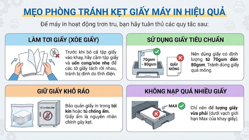 Mẹo ph&ograve;ng tr&aacute;nh kẹt giấy m&aacute;y in hiệu quả