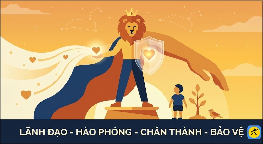Sư Tử sở hữu khả năng lãnh đạo bẩm sinh, cực kỳ hào phóng, sống chân thành và luôn đứng ra bảo vệ người yếu thế