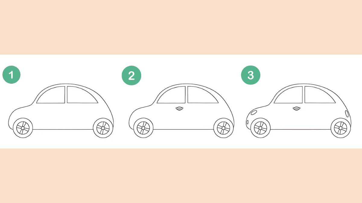 Bước 2: Vẽ cửa xe và cửa sổ