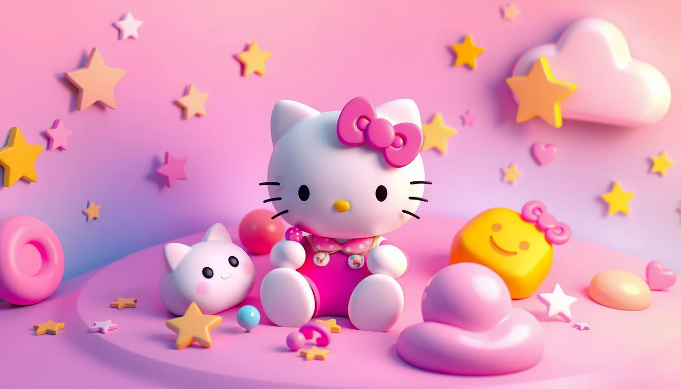 Hình nền Hello Kitty ngọt ngào cho các bạn nữ