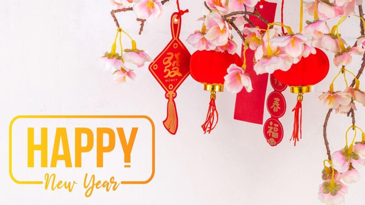 Background Tết Nguyên Đán 2026 chủ đề hoa mai hoa đào