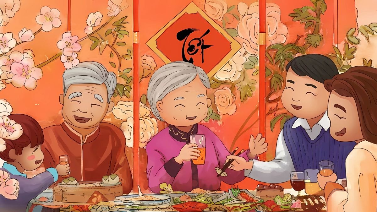 Background Tết 2026 chủ đề gia đình sum vầy