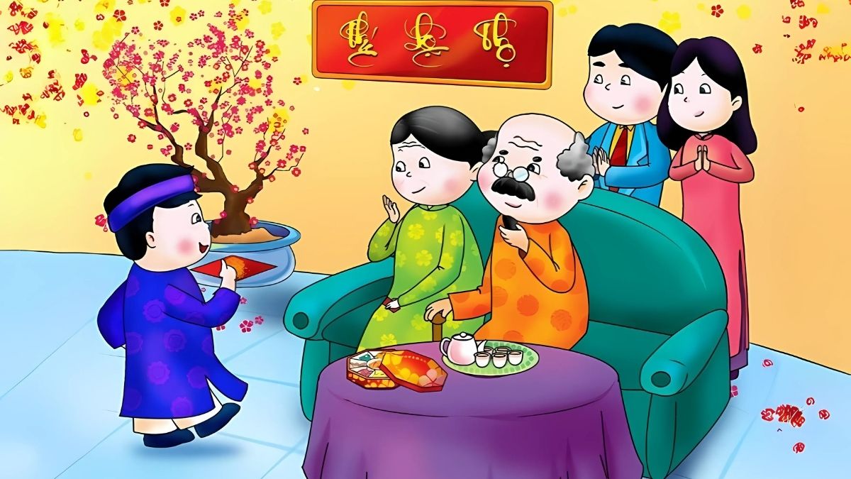 Background Tết 2026 chủ đề gia đình sum vầy