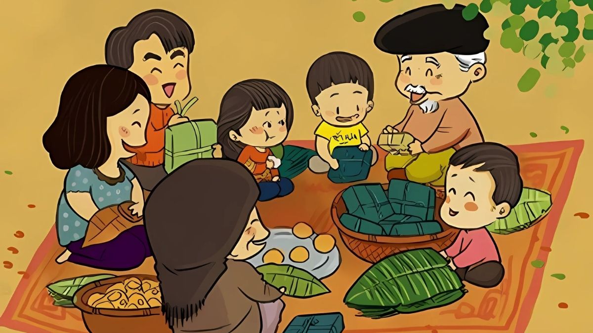 Background Tết chủ đề gia đình sum vầy