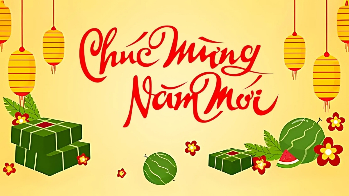 Background Tết Nguyên Đán màu vàng ấm áp