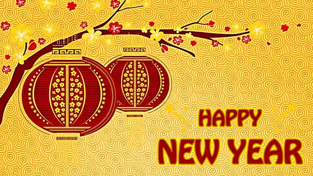 Background Tết Nguyên Đán màu vàng ấm áp